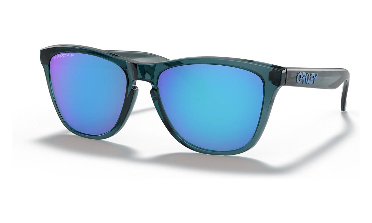 Oakley Frogskins Sunglasses Crystal Black Frame Prizm Sapphire Polarized Lens