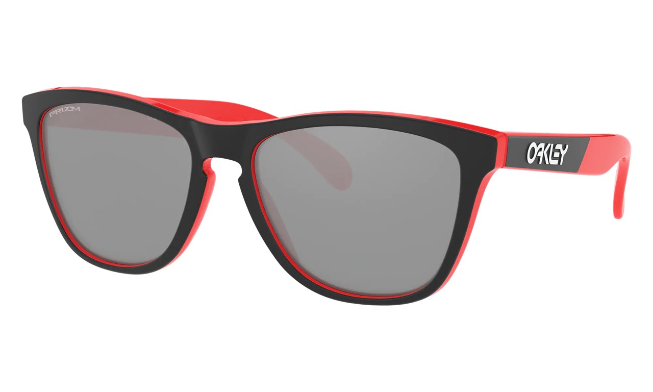Oakley Frogskins 50/50 Collection Sunglasses Bright Red Black Frame Prizm Black Lens