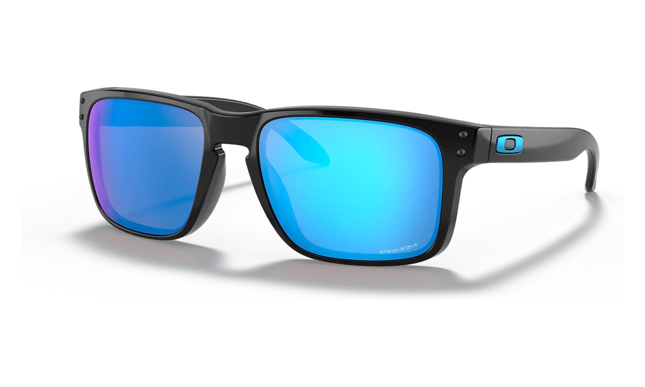 Oakley Holbrook Sunglasses Polished Black Tortoise Frame Prizm Sapphire Lens