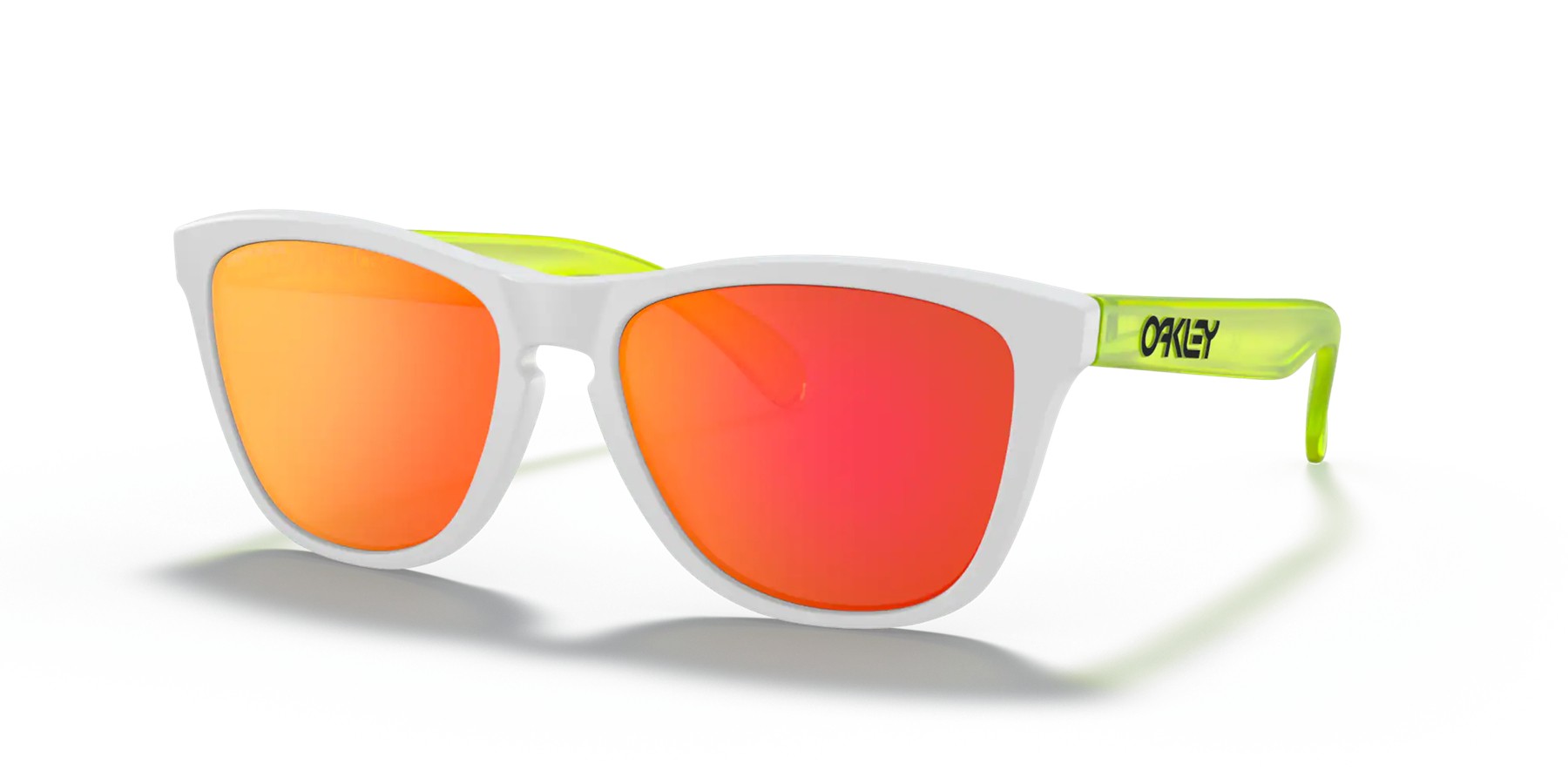 Oakley Frogskins Low Bridge Fit Origins Collection sunglasses Matte White frame Prizm Ruby lens