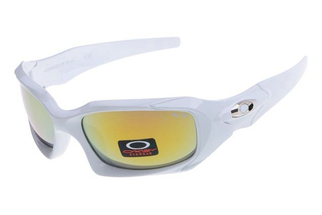 Oakley pit boss sunglasses in polished white / fire iridium