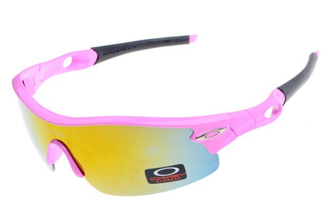 Oakley radar pitch sunglasses in neon pink / fire iridium