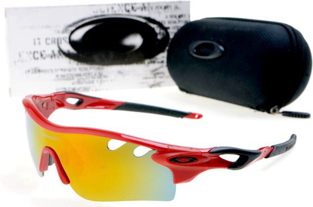 Oakley radarlock path sunglasses in polished red / fire iridium