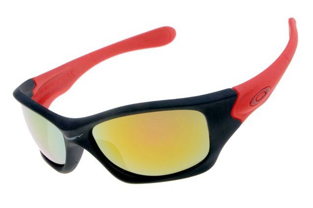 Oakley pit bull sunglasses in matte black / red and fire iridium