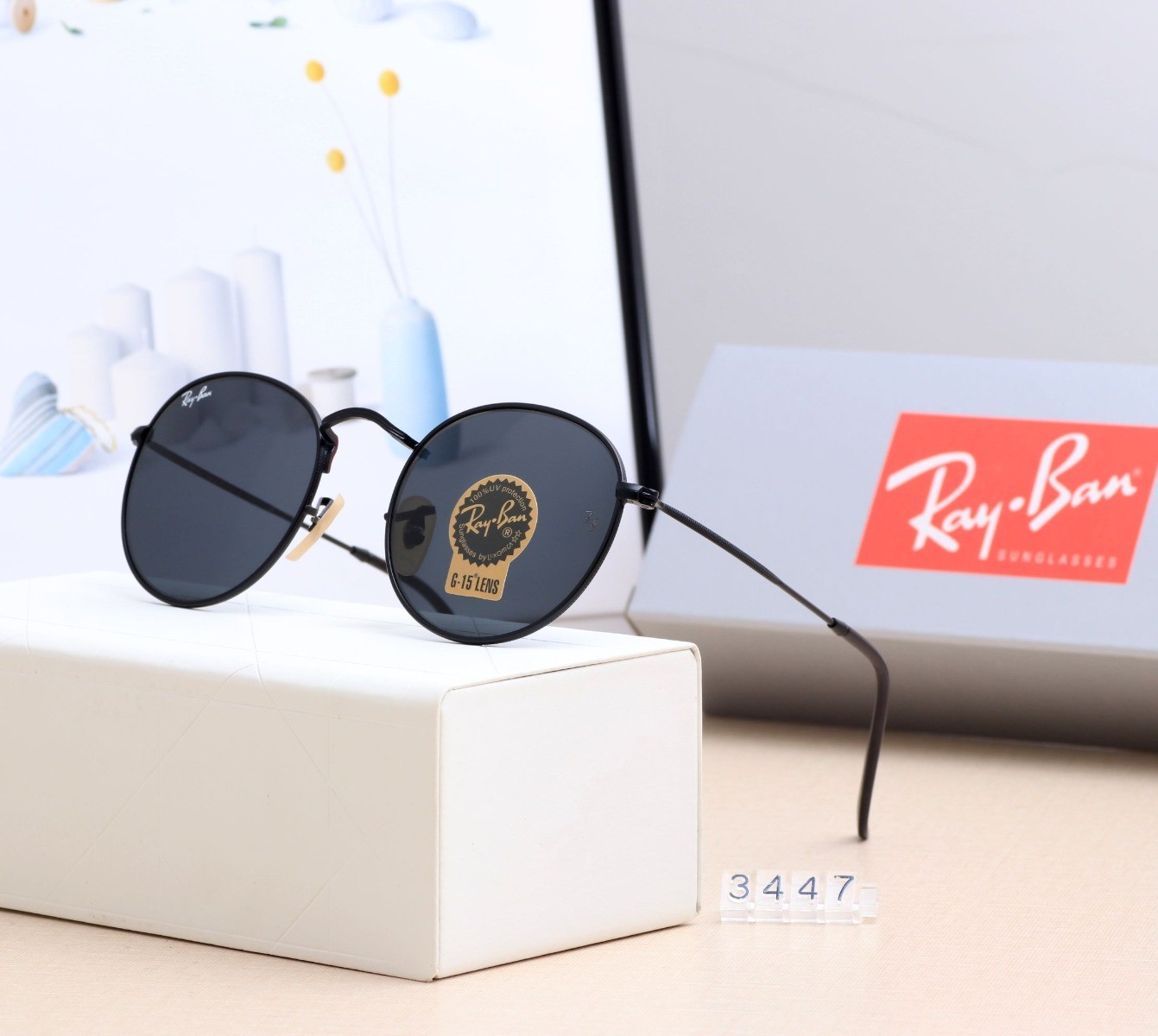 Ray Ban RB3447 Sunglasses Mirror Black/Black