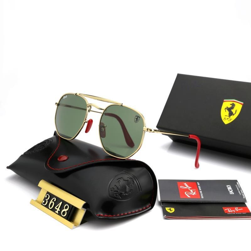 Ray Ban RB3648 Sunglasses Green/Gold with Red