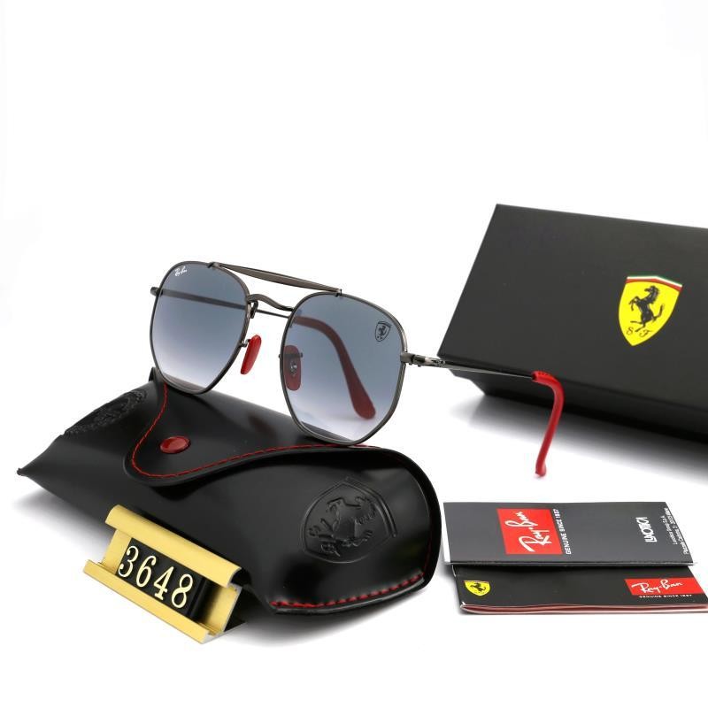 Ray Ban RB3648 Sunglasses Gray/Black with Red
