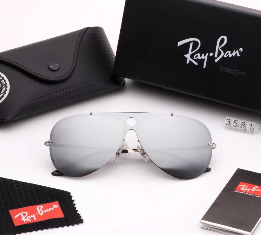 Ray Ban RB3581 Sunglasses Mirror Gray/Silver with Black