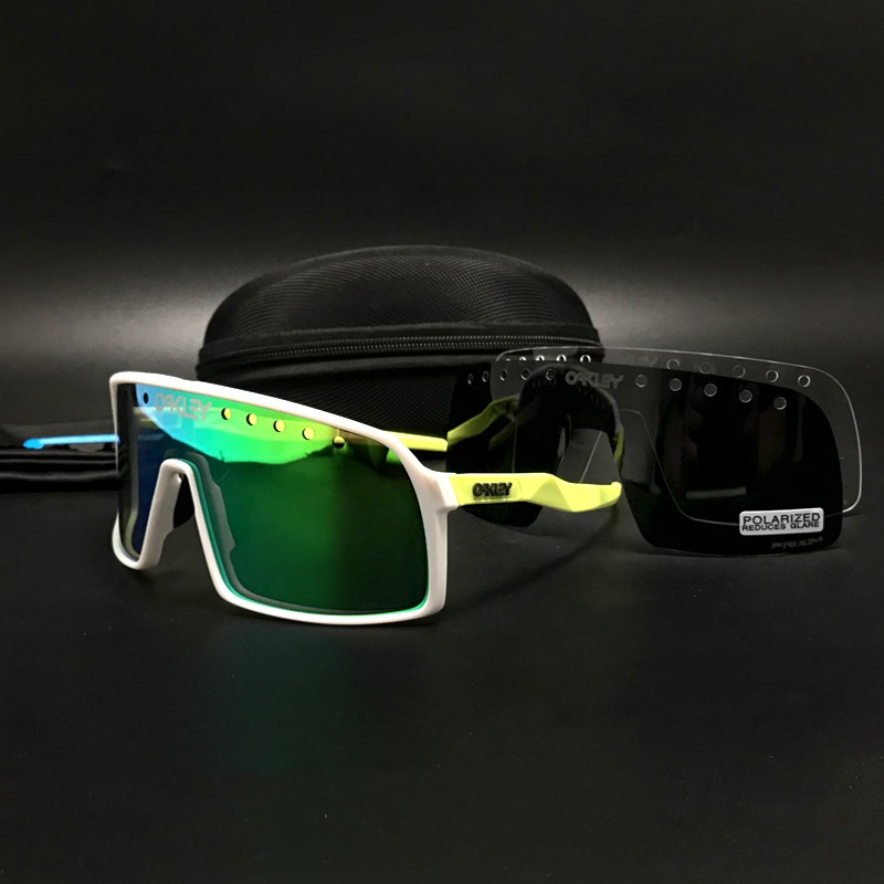 Oakley Sutro Sunglasses White with Yellow/Grey Ink