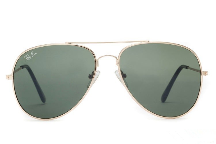 Ray Ban RB3025 Aviator Sunglasses Gold/Green