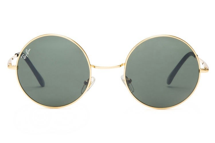 Ray Ban RB3088 Round Sunglasses Metal Gold/Dark Green