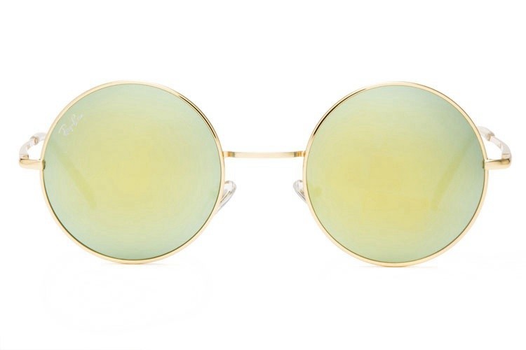 Ray Ban RB3088 Round Sunglasses Metal Gold/Light Jade