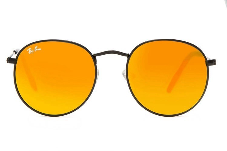 Ray Ban RB3089 Round Sunglasses Black/Orange Gradient