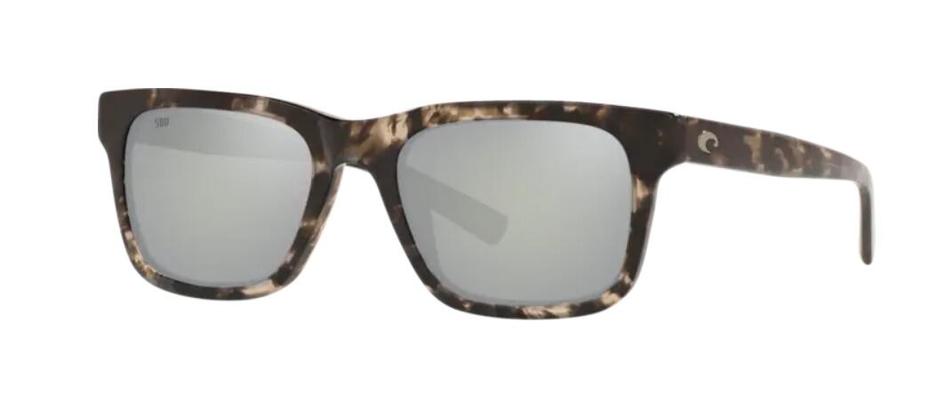 Costa Tybee Mens Sunglasses Shiny Black Kelp/Gray Silver Mirror