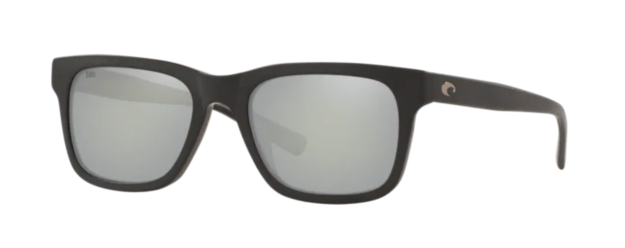 Costa Tybee Mens Sunglasses Matte Black/Gray Silver Mirror