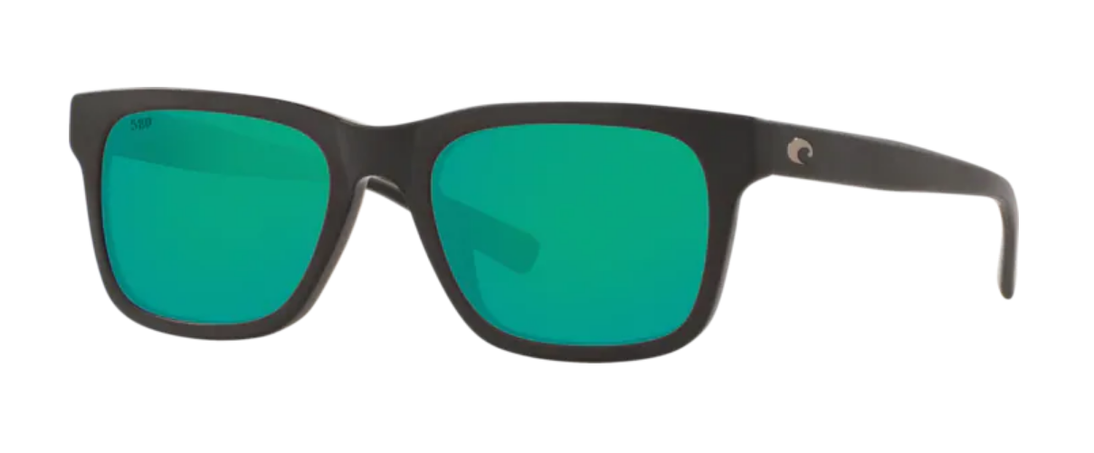 Costa Tybee Mens Sunglasses Matte Black/Green Mirror