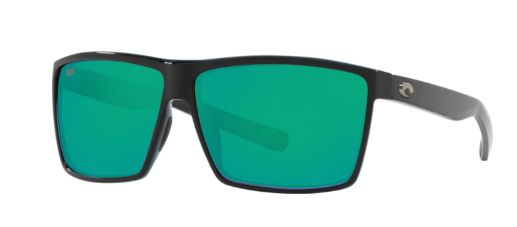 Costa Rincon Mens Sunglasses Shiny Black/Green Mirror