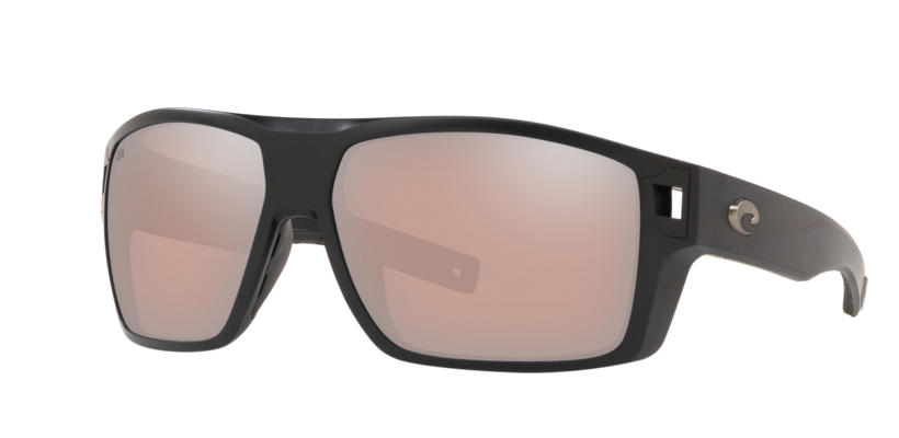 Costa Diego Mens Sunglasses Matte Black/Copper Silver Mirror
