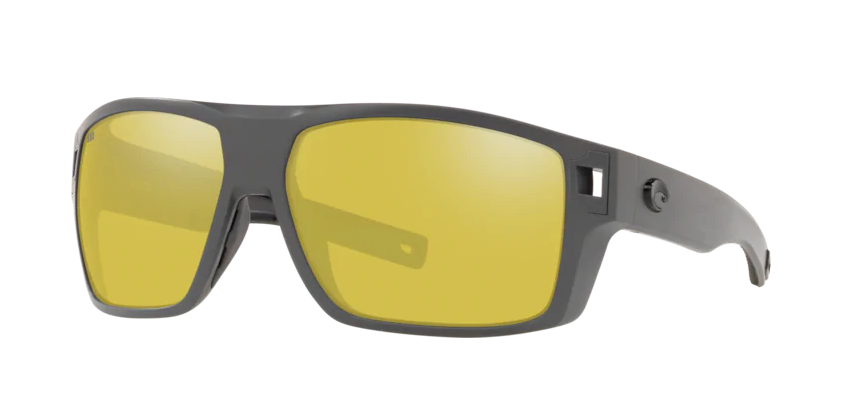 Costa Diego Mens Sunglasses Matte Gray/Sunrise Silver Mirror