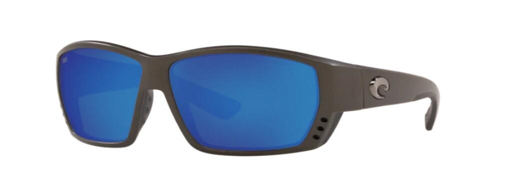 Costa Tuna Alley Mens Sunglasses Matte Steel Gray Metallic/Blue Mirror