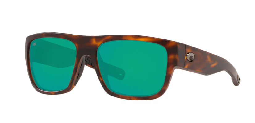 Costa Sampan Mens Sunglasses Matte Tortoise/Green Mirror