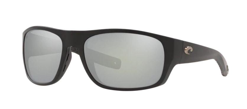 Costa Tico Mens Sunglasses Matte Black/Gray Silver Mirror