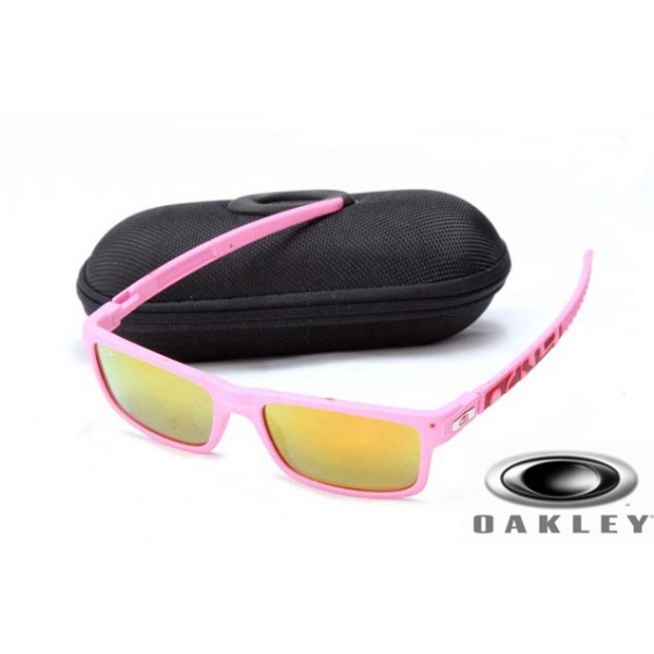  oakley currency sunglasses Pink Frame Yellow Lens OAKLEY201567326