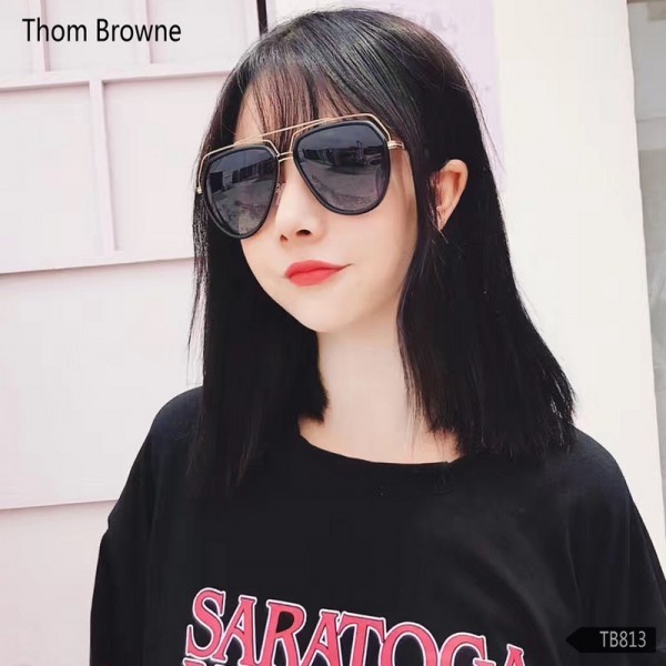 Men's Women's Thom Browne TB813 Fashiion Sunglasses Black