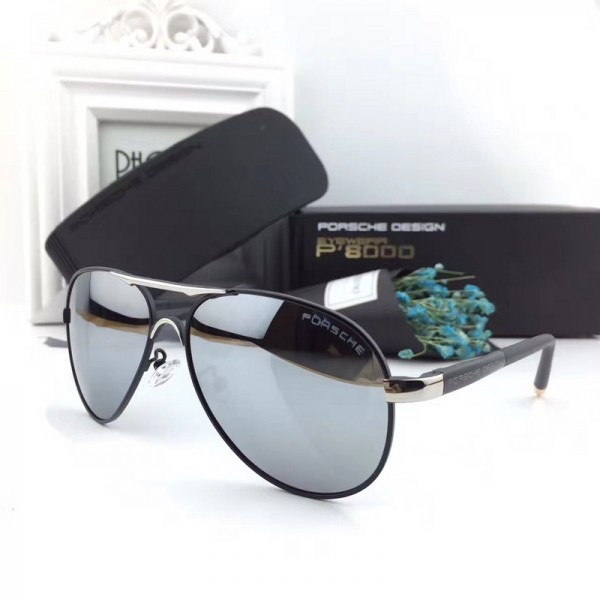 Porsche Design Silver P'8000 Sunglasses Black