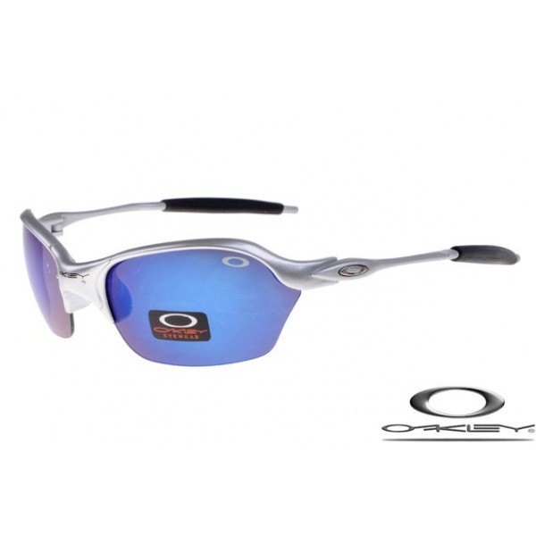 Oakley Half X Sunglasses Polishing Silver Frame Blue Iridium Lens OAKLEY20156146