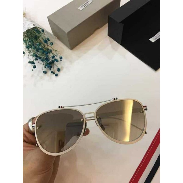 Men's Women's Thom Browne TB10015 Sunglasses Gray Lenses White Frame