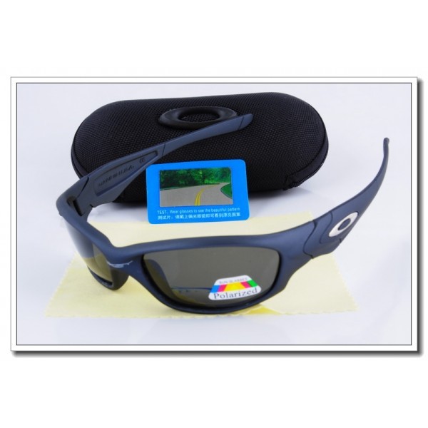 Cheap Oakley Straight Jacket Polarized Sunglasses Polishing Black Frame Slate grey Iridium Lens Sale