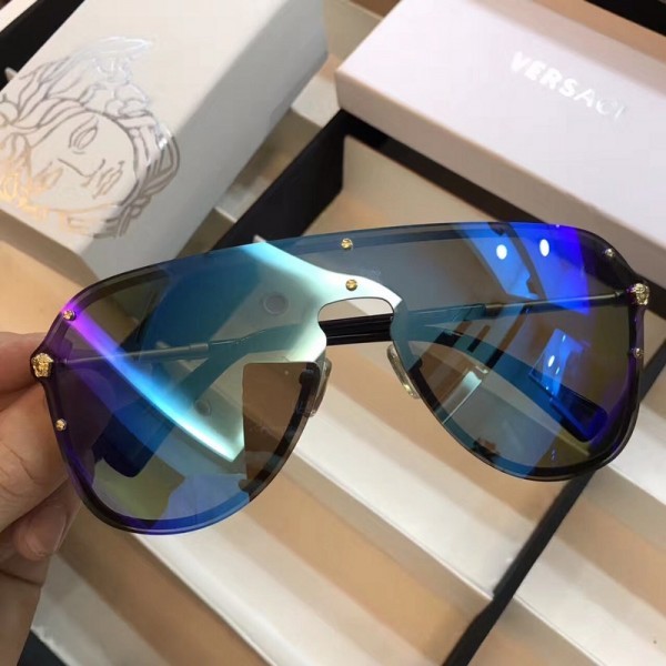 Versace OVE180 Rimless Sunglasses Blue Lenses