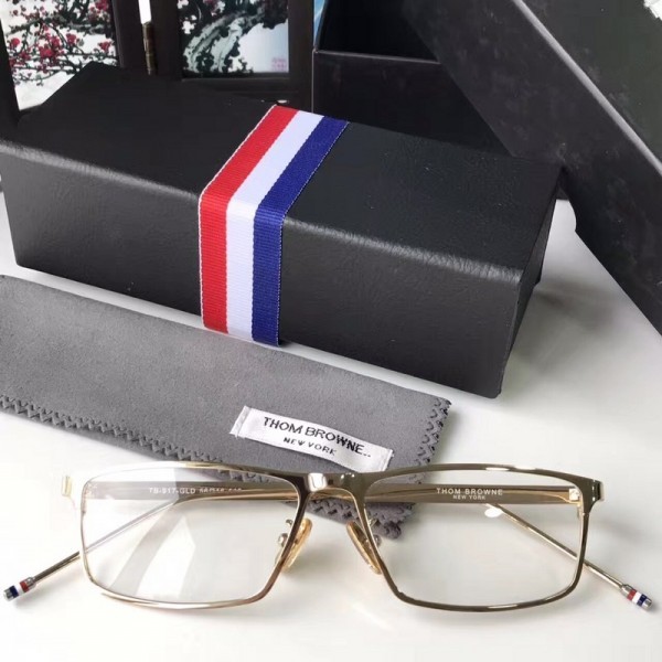 Men's Women's Thom Browne TB917 Square Glasses Gold Frame