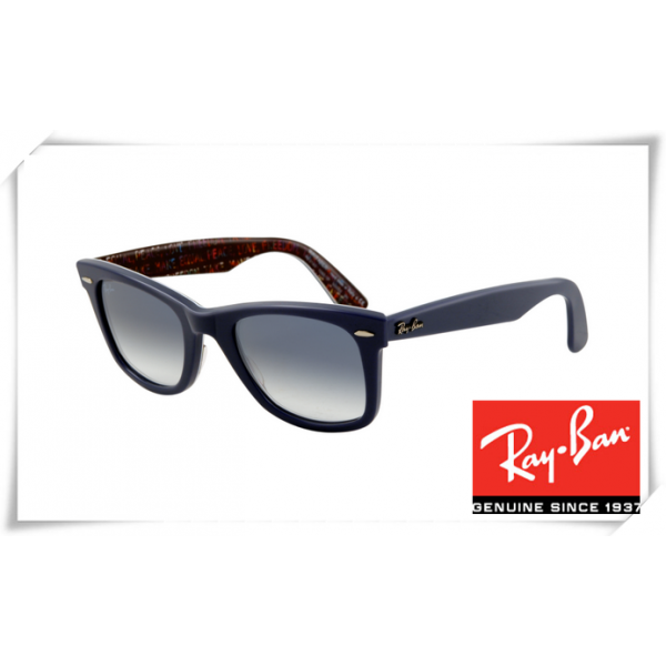 Ray Ban RB2140 Original Wayfarer Sunglasses Blue Frame Light Blue Gradient Lens