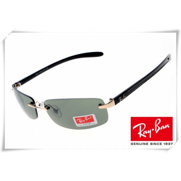 Ray Ban RB8304 Tech Sunglasses Black Frame Classic Green Lens