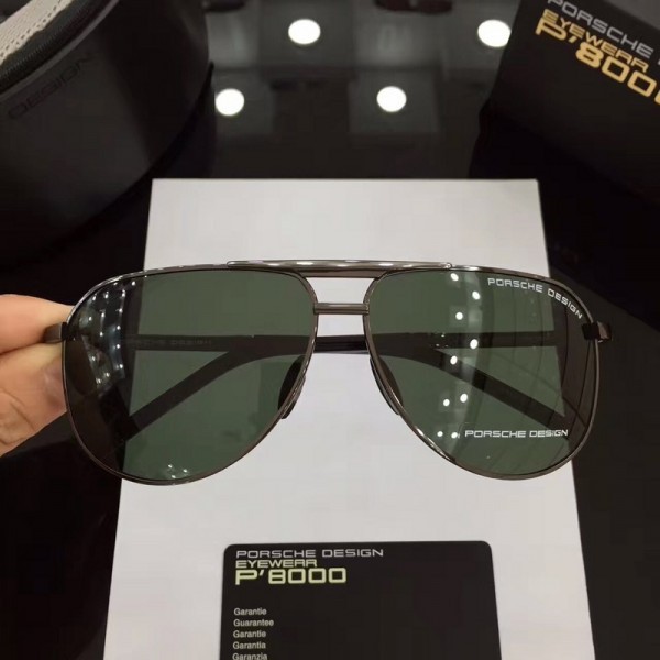 Porsche Design P8619 Sunglasses Silver Army Green