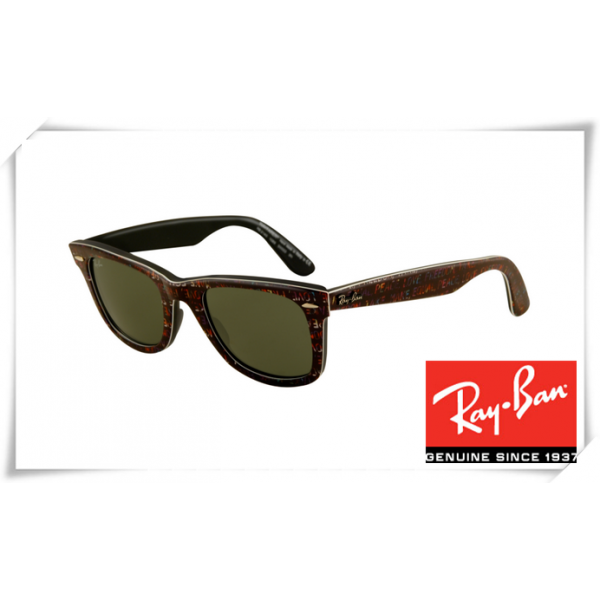 Ray Ban RB2140 Original Wayfarer Sunglasses Brown Frame Deep Green Lens