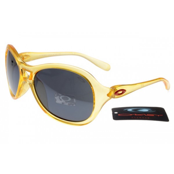 Oakley Women Overtime Round Sunglasses Crystal Orange Frame Gray Lens