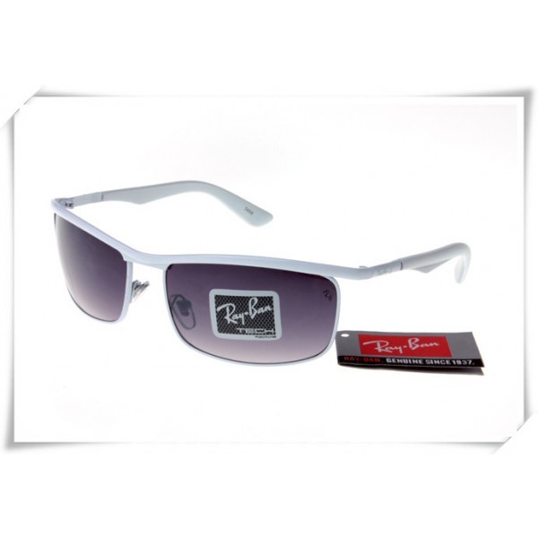 Ray Ban RB3459 Sunglasses White Frame Purple Gradient Lens