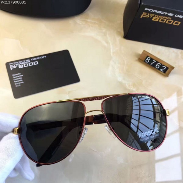 Mens Porsche Design P8762 Sunglasses Black Red