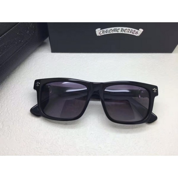 Chrome Hearts Polarized Sunglasses Square Frame Dark Black Lenses