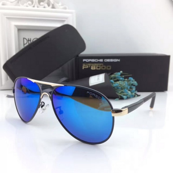 Porsche Design Gold P'8000 Sunglasses Blue