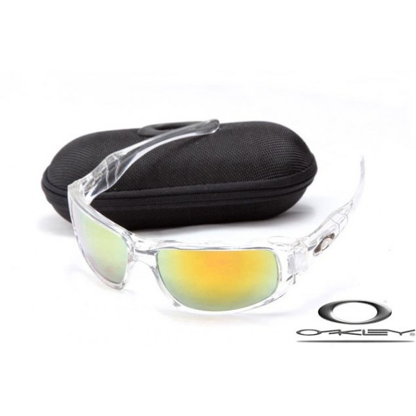 Cheap Oakley c six sunglasses Clear Frame Fire Yellow Lens for sale