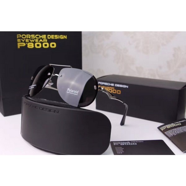 Porsche Design Silver P'8000 Sunglasses Polarized Black