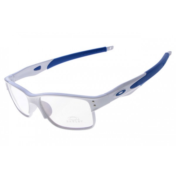 Oakley Crosslink Sunglasses White Blue Frame Clear Lens