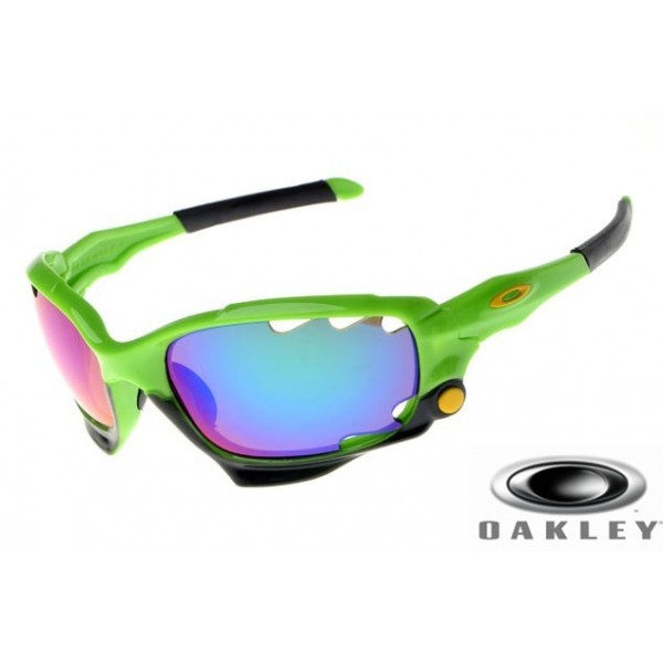 Oakley Racing Jacket Sunglasses Green / Ice Blue Vented Iridium