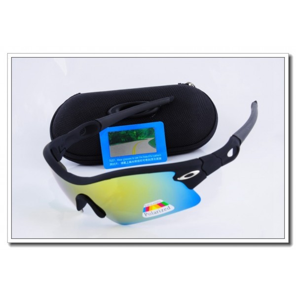 Cheap Oakley Radar Polarized Sunglasses Black Frame Ice yellow Iridium Lens Sale