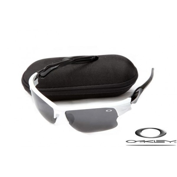 Cheap Oakley Fast Jacket Sunglasses White Frame Gray Lens For Sale