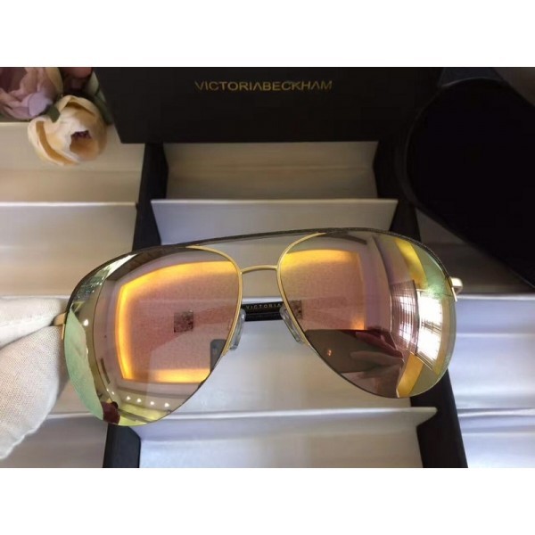 Victoria Beckham Classic Mirrored Sunglasses Black Brown